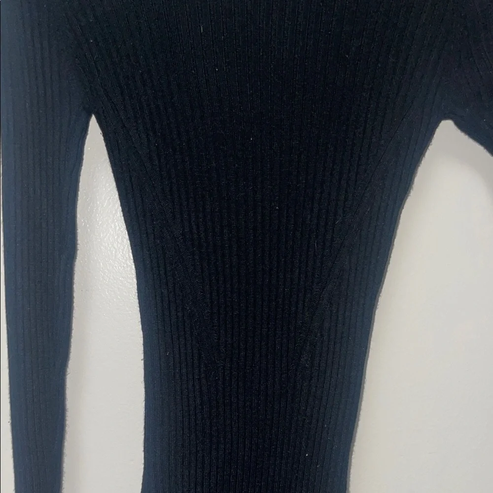 Black Ribbed Knit Dress - Picture 5 of 6